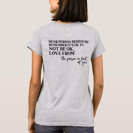 後ろの人へ 思いやりメッセージ Tシャツ (裏面)