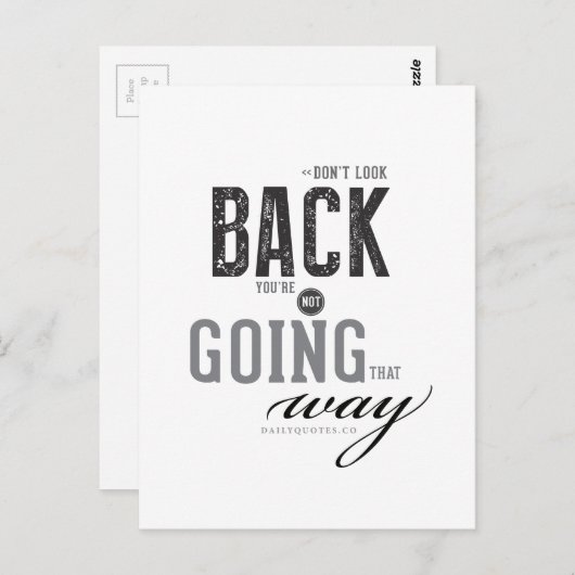 後ろを振り返らないで、あなたはそんなふうに行かないで。 ポストカード (正面/裏面)