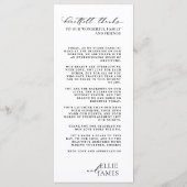 後ろサンキューにシンプルもモダン結婚の メニュー (裏面)