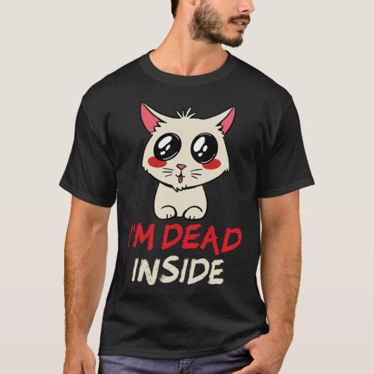 後ろプリント 私は中が死んでいる 猿猫 Tシャツ (正面)