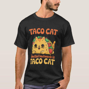 後ろ向きに綴るとTacocat - ネコ好きさんに Tシャツ