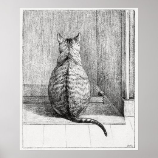 後ろ姿の座る猫 (1812) ポスター (正面)
