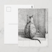 後ろ姿の座る猫 (1812) ポストカード (正面/裏面)
