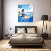 後ろ姿JKアートパネル｜寿司娘 Art Panel GenerativeAI キャンバスプリント