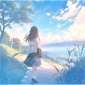 後ろ姿JKシール｜寿司娘 GenerativeAI シール (正面)