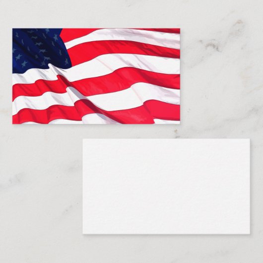 後ろ空白のアメリカの星と縞模様 名刺 (正面/裏面)