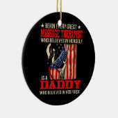 後ろ素晴らしのマッサージセラピスト信じ人 セラミックオーナメント (右)