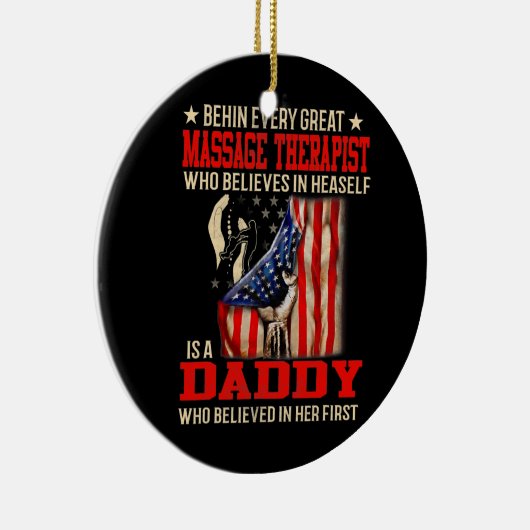 後ろ素晴らしのマッサージセラピスト信じ人 セラミックオーナメント (右)