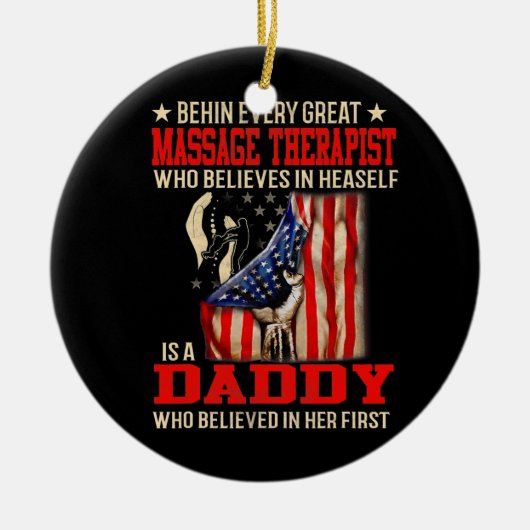 後ろ素晴らしのマッサージセラピスト信じ人 セラミックオーナメント (正面)