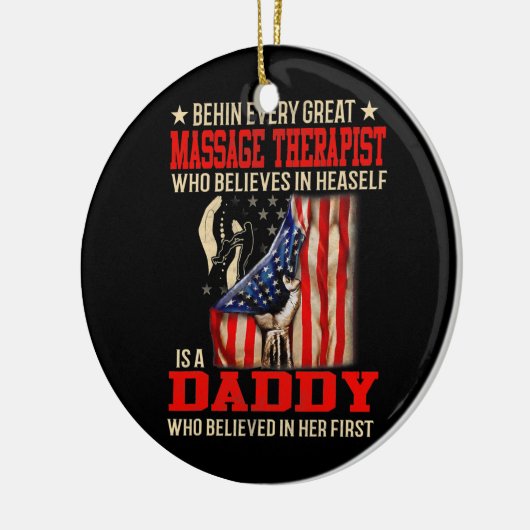 後ろ素晴らしのマッサージセラピスト信じ人 セラミックオーナメント (左)