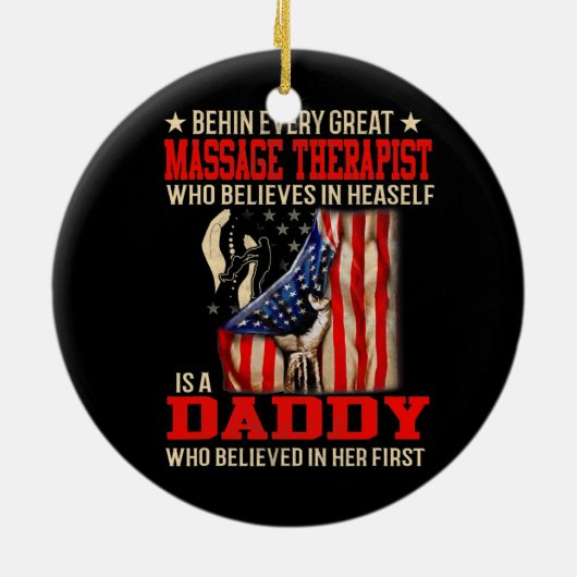 後ろ素晴らしのマッサージセラピスト信じ人 セラミックオーナメント (裏面)