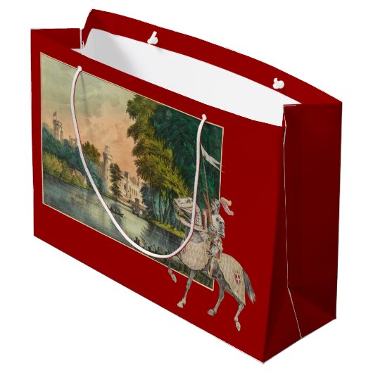 後ろ装甲城の騎士そして馬 ラージペーパーバッグ (裏面アングル)