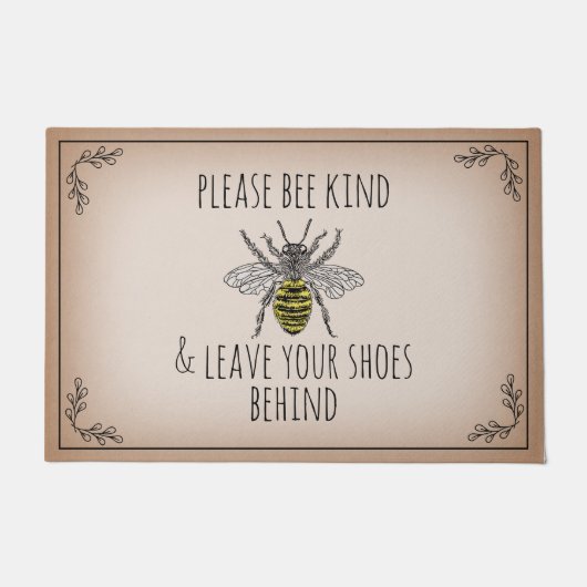 後ろ離れに蜂の種の靴 ドアマット (正面)