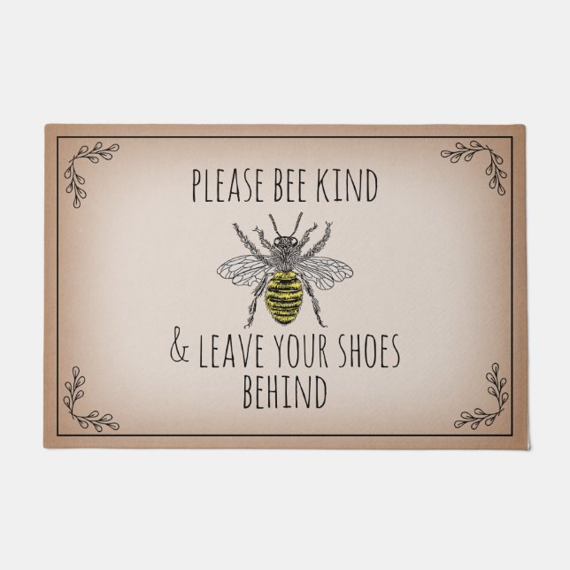 後ろ離れに蜂の種の靴 ドアマット (正面)