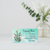 後ろ青空が付いている咲くサボテン 名刺 (スタンド正面)