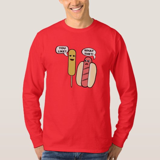 後をつけられるトウモロコシ Tシャツ (正面)