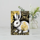 後を追うさぎの穴を 箔シーズンポストカード (立ち正面)