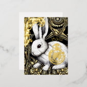 後を追うさぎの穴を 箔シーズンポストカード (正面/裏面)