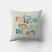 後を追おもしろいカラフルタイポグラフィ クッション (裏面)