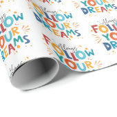 後を追おもしろいカラフルタイポグラフィ ラッピングペーパー (ロールコーナー)