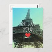 後を追おハートエッフェルタワー葉書 ポストカード (正面/裏面)