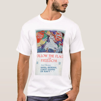 後を追って下さい自由(US02179)の旗を Tシャツ