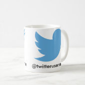 後を追って下さいTwitter (カスタマイズ可能なユーザー名)の私を コーヒーマグカップ (正面右)