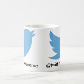 後を追って下さいTwitter (カスタマイズ可能なユーザー名)の私を コーヒーマグカップ (中央)