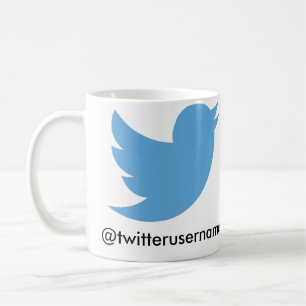 後を追って下さいTwitter (カスタマイズ可能なユーザー名)の私を コーヒーマグカップ
