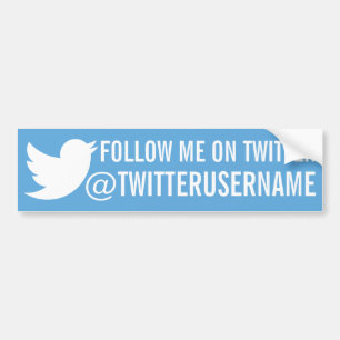 後を追って下さいTwitter (カスタマイズ可能なユーザー名)の私を バンパーステッカー