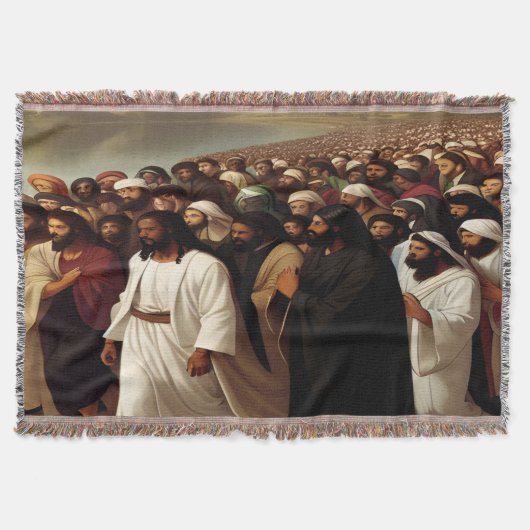 後を追の救い主のクリスチャン・アート・スロー スローブランケット (正面)