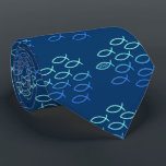 後を追イエスパターン |共有 ネクタイ<br><div class="desc">デザインエレガントは、青地にキリスト教の魚の記号を付けたもの。あなたの信仰を共有する美しい方法。贈り物は彼か彼女にぴったりだ。

イチュスや魚の象徴は、初期のキリスト教徒が自分をイエス・キリストの信奉者とし、またキリスト教に対する親表現近性に対して用いたものである。</div>