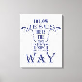 後を追イエス彼はキリスト教のオートバイの道である キャンバスプリント (正面)