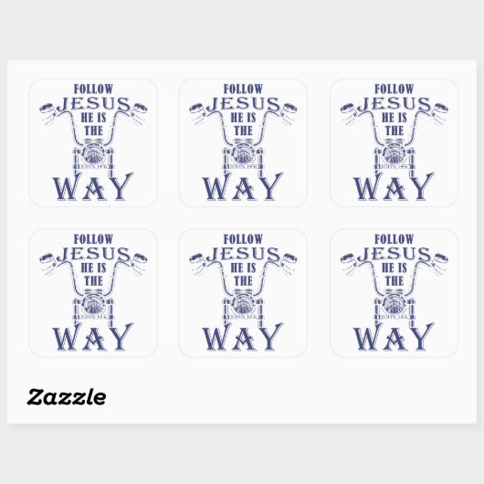 後を追イエス彼はキリスト教のオートバイの道である スクエアシール (シート)