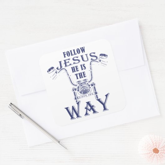 後を追イエス彼はキリスト教のオートバイの道である スクエアシール (封筒)