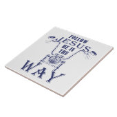 後を追イエス彼はキリスト教のオートバイの道である タイル (側面)