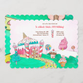 後を追キャンディランドロード 招待状 (正面/裏面)