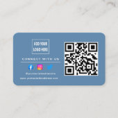 後を追スキャンしてUs QRコードほこりっぽい青と接続 名刺 (正面)