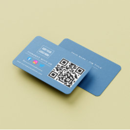 後を追スキャンしてUs QRコードほこりっぽい青と接続 名刺