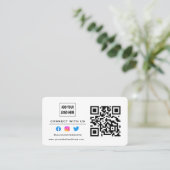 後を追スキャンしてUs QRコードホワイトブラックに接続 名刺 (スタンド正面)