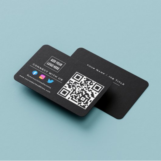 後を追スキャンしてUs QRコード白黒 名刺