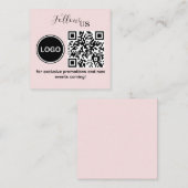 後を追スピンク赤面 スクエア名刺 (正面/裏面)