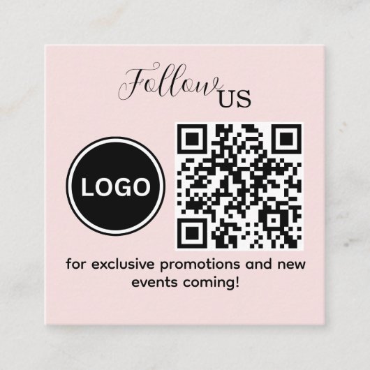 後を追スピンク赤面 スクエア名刺 (正面)