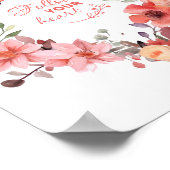 後を追ハートの水彩画リース ポスター (角)