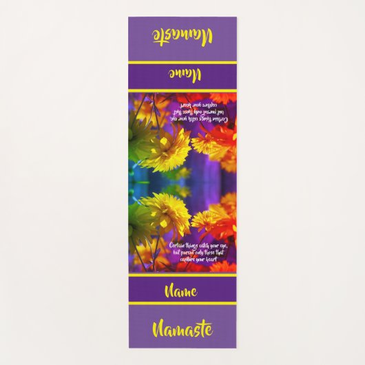 後を追ハートの花感動的 ヨガマット (正面)