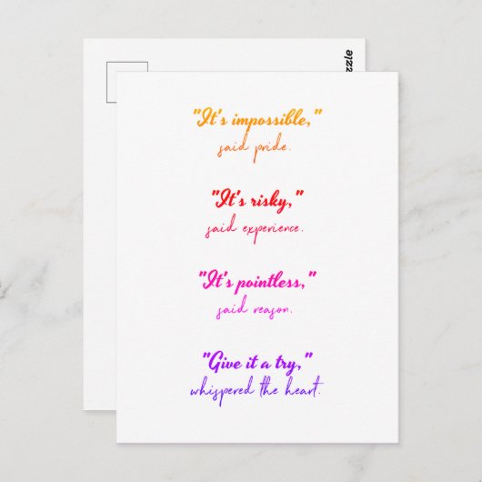 後を追ハートはがき ポストカード (正面/裏面)