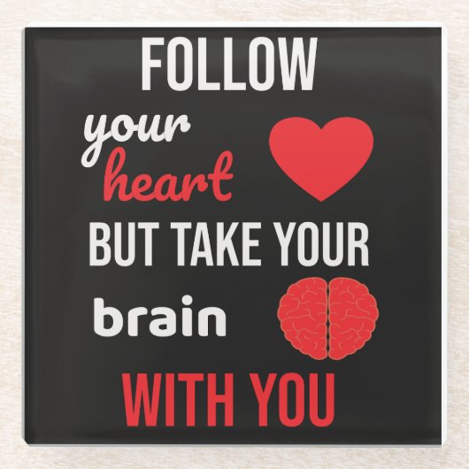 後を追ハートを持ち出せ ガラスコースター (正面)