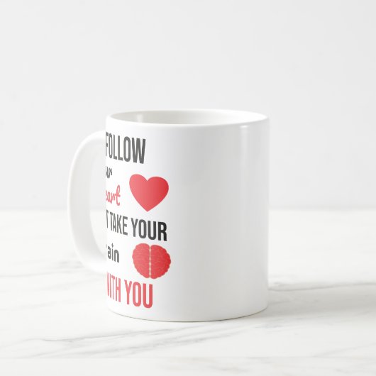 後を追ハートを持ち出せ コーヒーマグカップ (正面左)