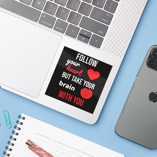 後を追ハートを持ち出せ シール (ノートパソコンとiPhone)