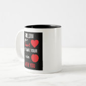 後を追ハートを持ち出せ ツートーンマグカップ (正面左)